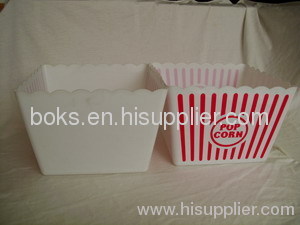 disposable plastic square popcorn bowl container/plastic popcorn bucket