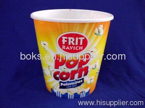 round plastic popcorn container