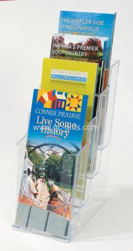 Plastic leaflet holder 1/3 A4 x 4 tiers