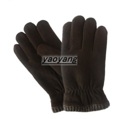 warm style and high quality gentlemen black suede gloves