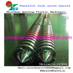 Bimetallic twin screw and barrel