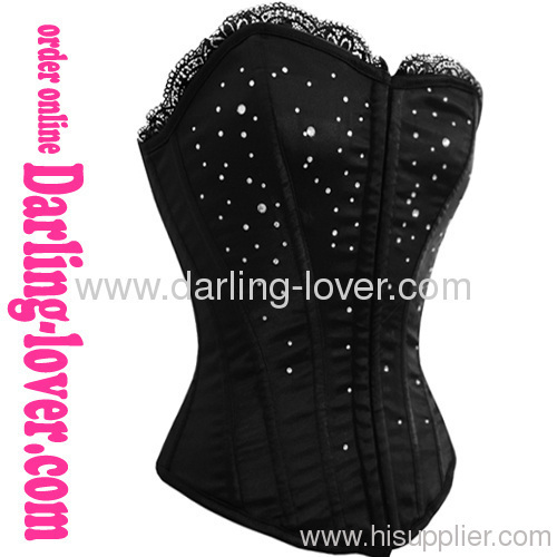 Black Lace Diamond Classic Corset