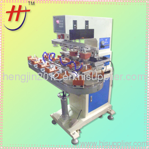 Hengjin electric pad printer with high quality for sale pneumatic 4 colors pad printer machine with conveyor