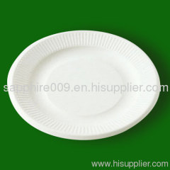 eco-friendly disposable paper tableware 7 inch roundish plat
