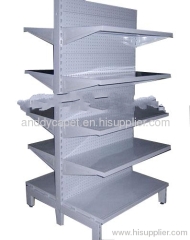 Hot sell supermarket shelf with double-side back panel shoe display stand