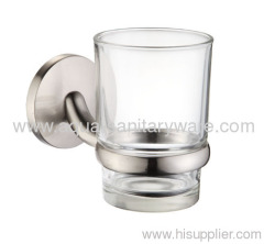 Round toothbrush holder with Clear Glass