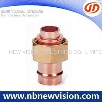 Copper Pipe Fitting with Brass Nut