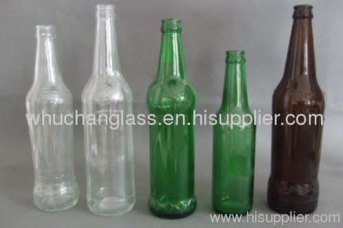 Clear,Amber and Green Beer Bottle