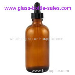 2oz Amber Boston Round Bottle With Dropper