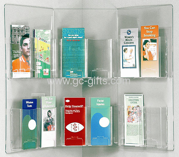 Plastic brochure holder A5x3 organizer