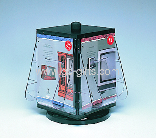 Rotary 3-side literature dispensers