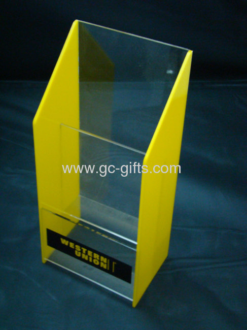 Acrylic pamphlets display holder for 1/3 A4 sizes