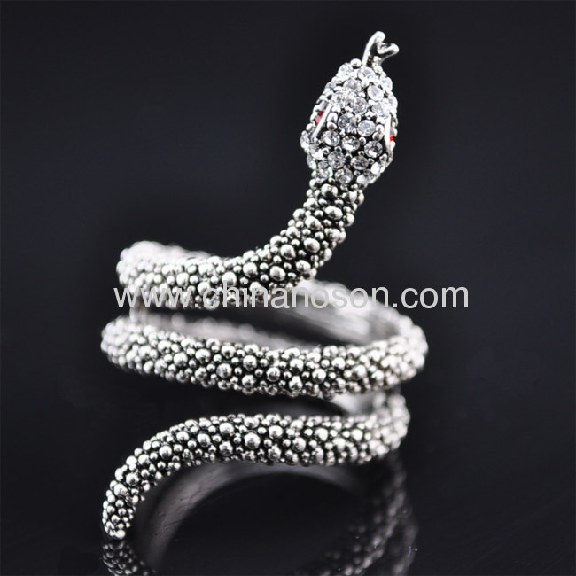 stylish lovely rhinestone snake animal ring