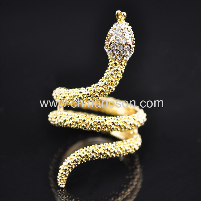 stylish lovely rhinestone snake animal ring