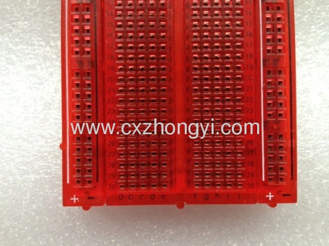 400 points red transparent solderless breadboard