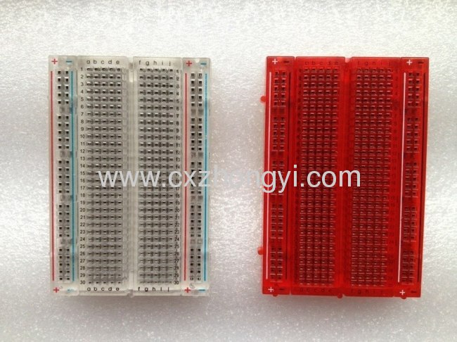 400 points red transparent solderless breadboard