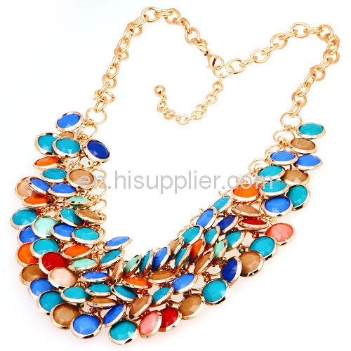 Wholesale Fashion Jewelry Accessories Colorful J CREW Bubble Bib Necklace
