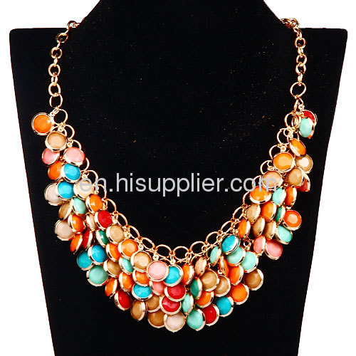 Wholesale Fashion Jewelry Accessories Colorful J CREW Bubble Bib Necklace