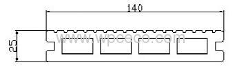 140X25mm Wood-Plastic Composite outdoor Hollow Decking