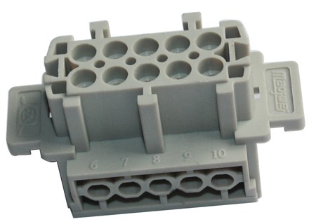 HE series 10 poles heavy duty connector inset 