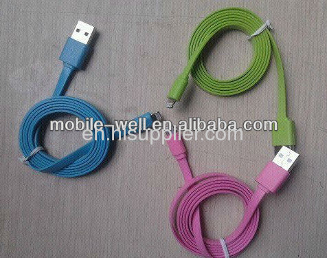 colorful flat lighting cable for iphone5 