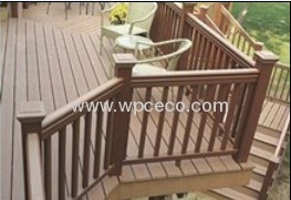 Green wood plastic composite rail fence