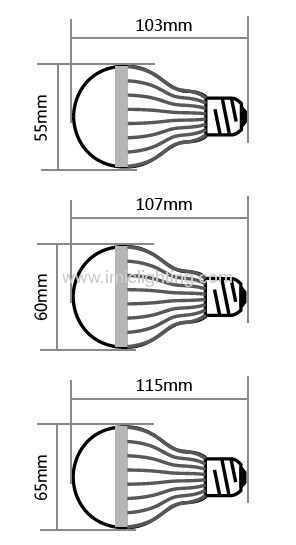 8W / 9W / 11W / 11.5W Aluminium LED bulb 