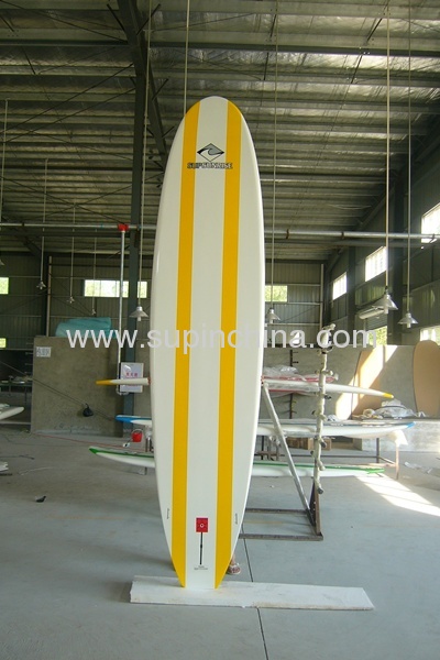 white+yellow sup paddle board