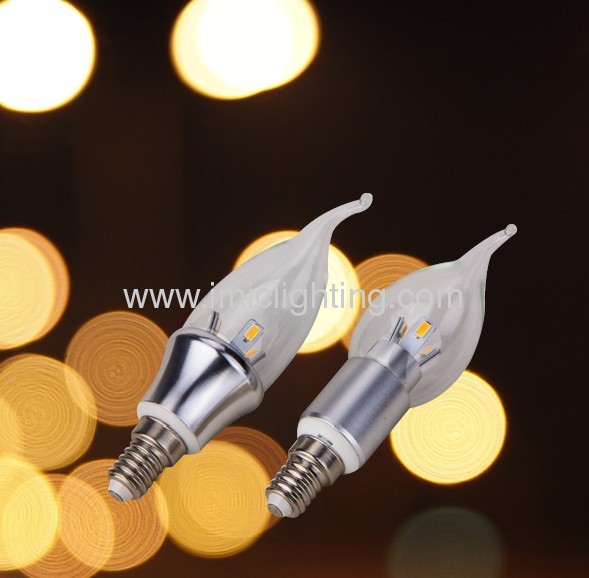 3W Aluminium Candle LED lamp with 360° viewing 