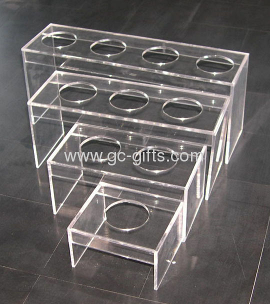 Acrylic makeup display stand with mirror