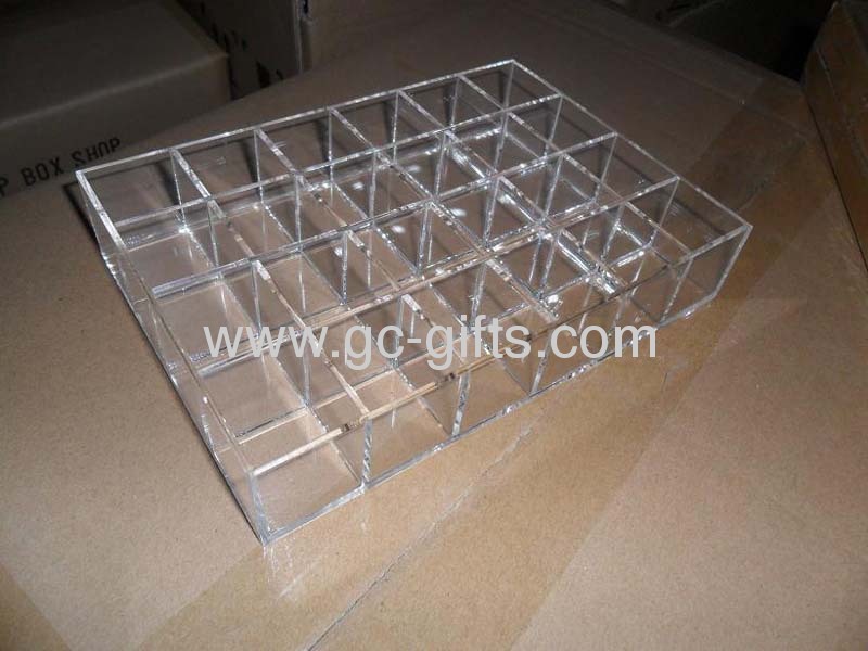 Black acrylic tablet display cases with logo stamped golden