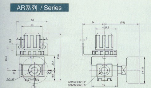 Air regulator pressure adjustair flow control pneumatic componentfittingtools mini regulator airtac AR2000 