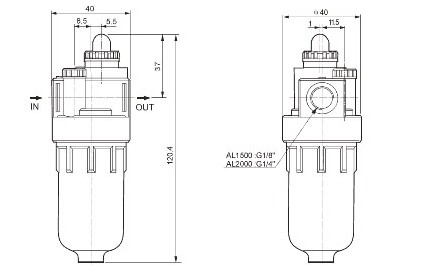 Air source treatment units pneumatic lubricator FRL flow rate tools air compressor parts airtac AL2000