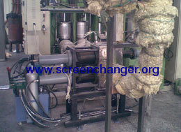 continuous hydraulic screen changer with double piston