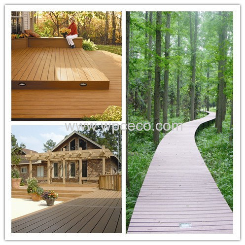 135X25mm Wood-Plastic Composite Hollow Decking for outdoor