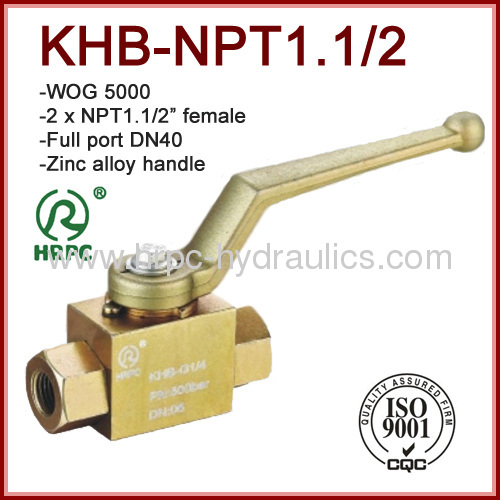 NPT dn40 high pressure 5000psi hydraulic ball valve carbon steel 