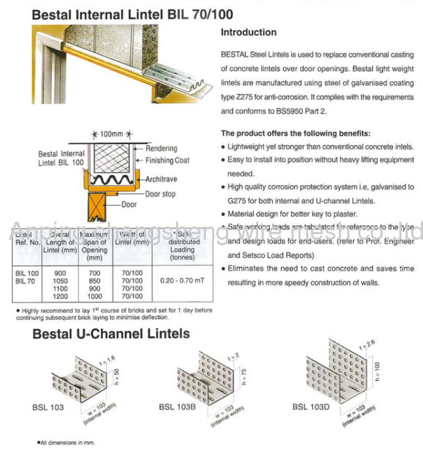 steel lintels/steel door lintels