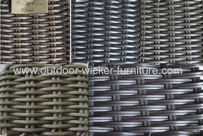 Outdoor patio wicker lounge with waterproof cushions
