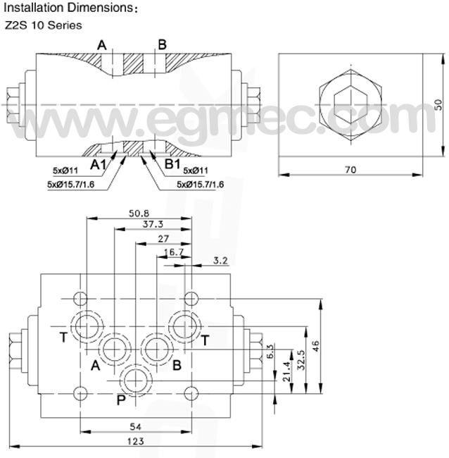 Rexroth Z2S10 Vertical Stacking Hydraulic Pilot Operated Check Control Valve