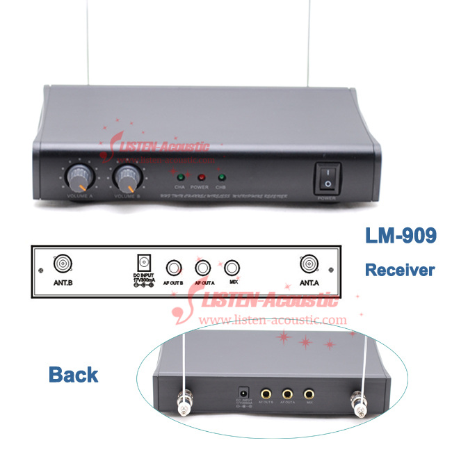 UHF Dual Channel Stereo Wireless Microphone LM909