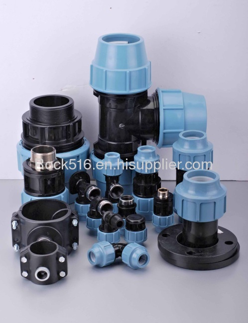 pp compression fittings pp male tee irrigation system supplier plastic pipe fittings