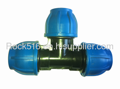 pp compression fittings pp tee irrigation system supplier plastic pipe fittings