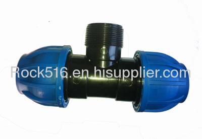 pp compression fittings pp male tee irrigation system supplier plastic pipe fittings