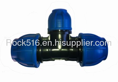 pp compression fittings pp reducing tee irrigation system supplier plastic pipe fittings