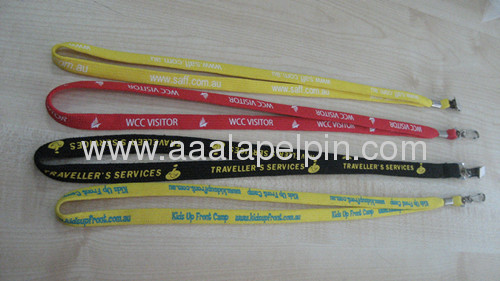 Polyeser bootlace style lanyards with metal hook and plastic card