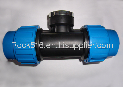 pp compression fittings pp female tee irrigation system supplier plastic pipe fittings