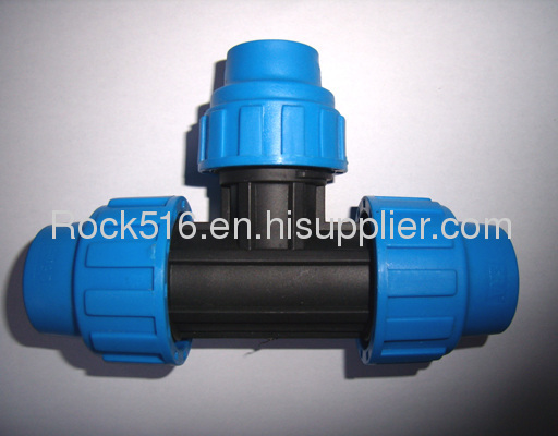 pp compression fittings pp reducing tee irrigation system supplier plastic pipe fittings