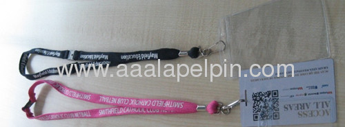 Polyeser bootlace style lanyards with metal hook and plastic card