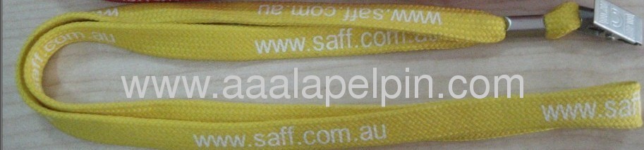 yellow tubebootlace style lanyards with metal hook