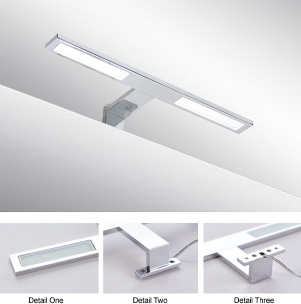 Italy Modern design chrome aluminum 300mm bathroom mirror led light /6W bathroom mirror lamp CE ROHS IP44 110V/220V AC 